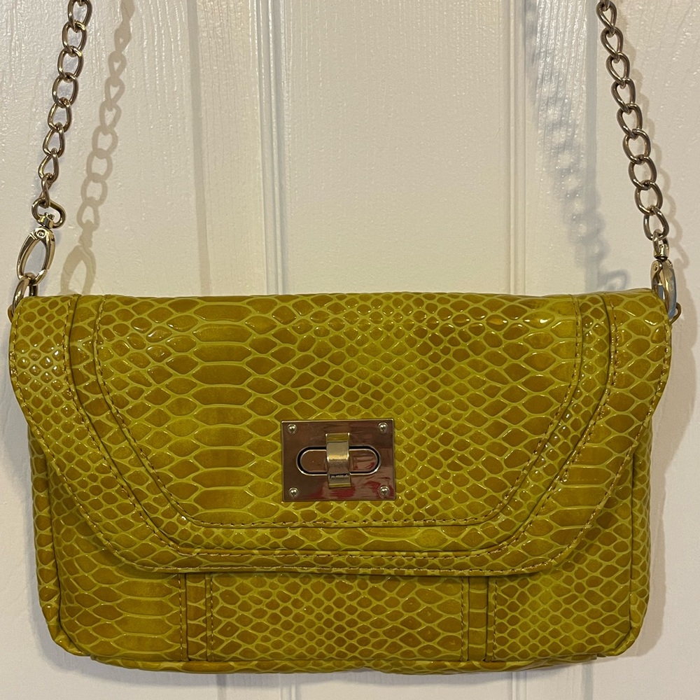 Yellow Crocodile Embossed Wallet